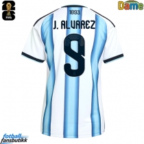 Argentina Julian Alvarez #9 Hjemmedrakt Dame EM 2024 Kortermet